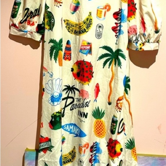 Alemais samaki puff sleeve midi Dress - Picture 4 of 6